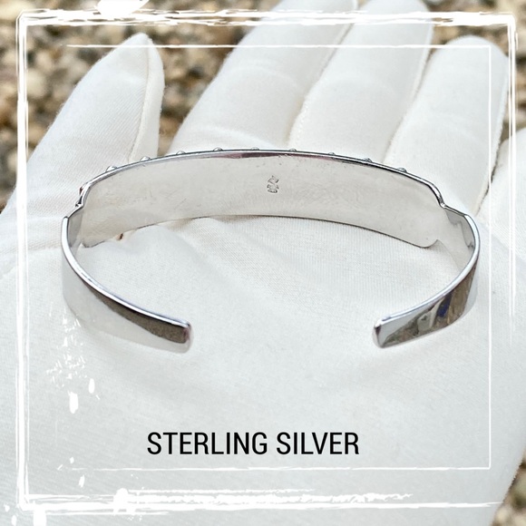 Red Coral Sterling Silver Row Cuff Bracelet - Picture 8 of 11